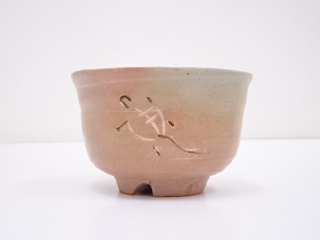 寺垣外窯 陶芸家(杉本貞光) 太鼓 織部茶碗 - 工芸品