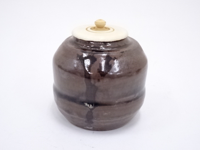 ◆茶◆19 古瀬戸菊花文水次 唐物 古瀬戸 肩衝 茶入 茶道具 検：裏千家 表千家 古唐津 古