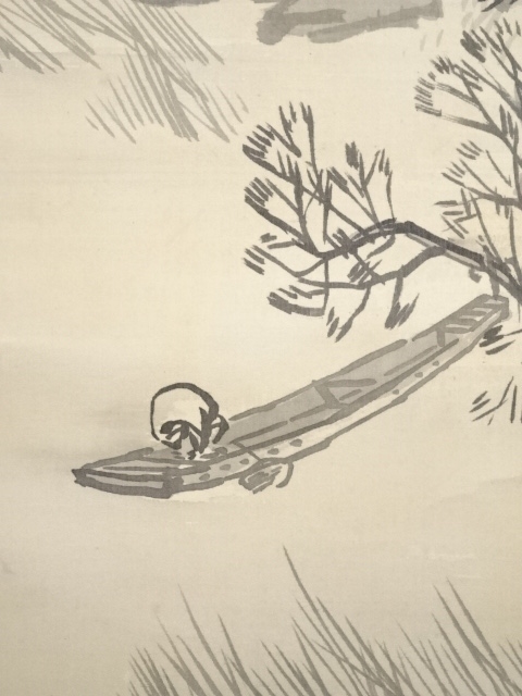 湖の夕方 肉筆 - 絵画