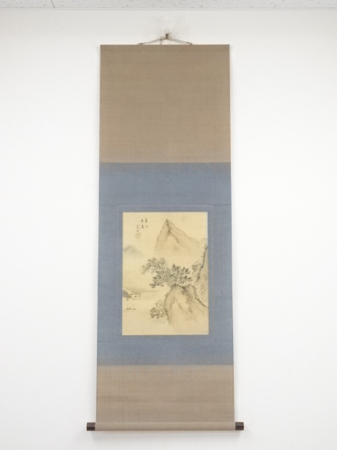 旧家蔵出 古美術 絵 本物保証 名家 村田香谷 山水 肉筆保証 掛け軸 