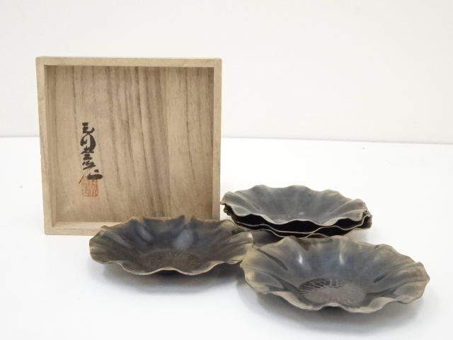 道具 ] - 道具 玉川堂造 銅蓮葉形茶托5客（共箱） | ネットショップ圭 