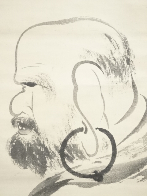 肉筆人物画 唐人お吉/肉筆絹本掛軸/骨董肉筆画 掛軸 絵画 - 絵画