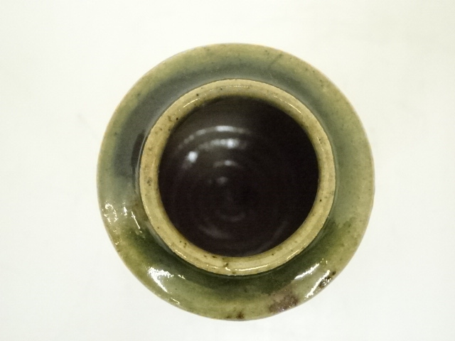 s302 茶道具 黒織部 茶入 工芸品 - 工芸品
