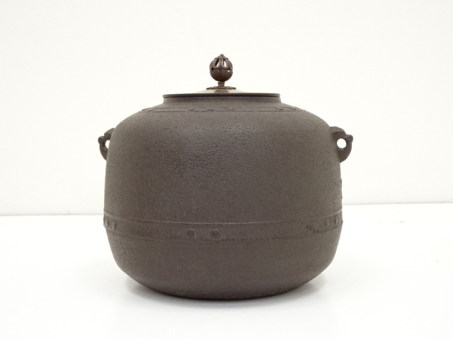 K02】佐藤清光作 萬代屋釜 茶釜 鉄瓶 茶道具 人間国宝 K02】佐藤清光作 