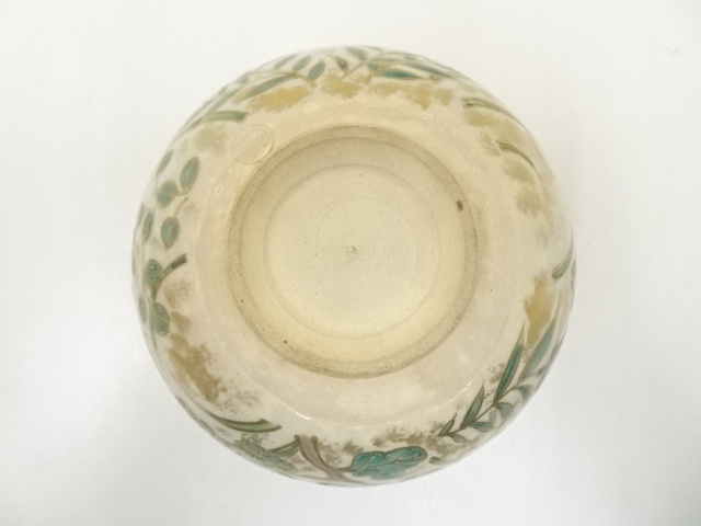 京焼 清水焼 平安祥堂 手塚祥堂造 紅毛草花文 茶碗 抹茶椀 京焼 清水焼 
