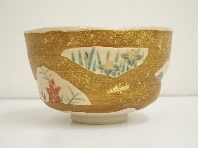 道具 ] - 道具 京焼 田中寿宝造 色絵漆箔散五節句茶碗（共箱  