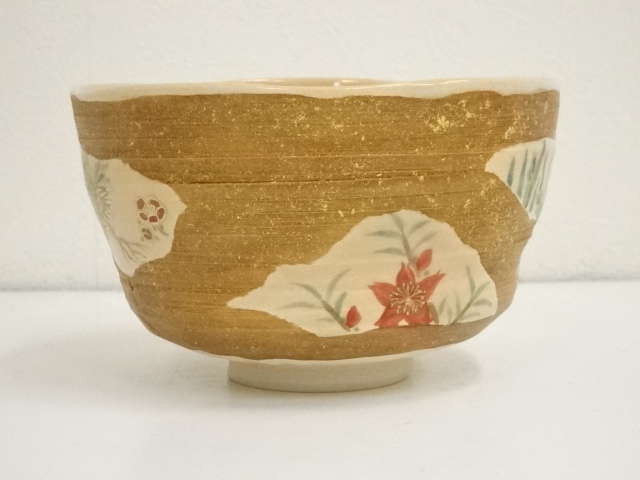 希少】早稲田大学 田中寿宝 大隈講堂絵 抹茶碗 茶道具 共箱 京焼(94Fa 