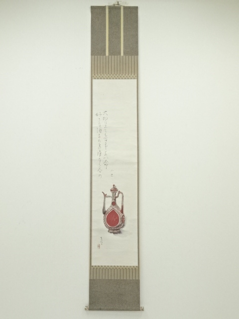 K茶道具 掛軸 「飛雀図」 錦水作 幕末ー明治 配送用桐箱