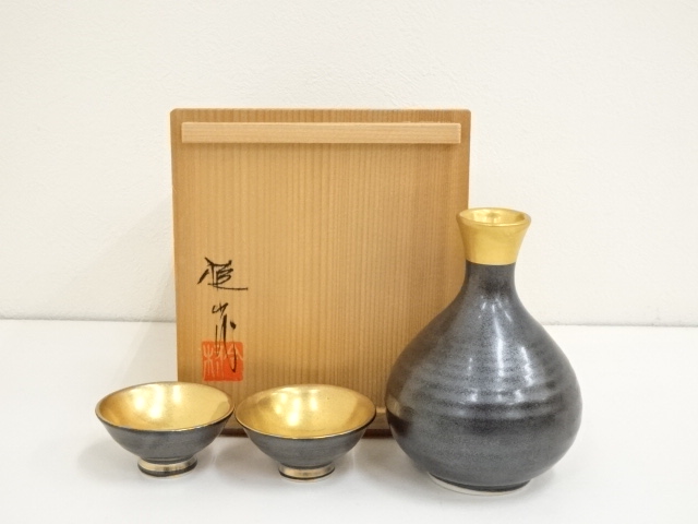 道具 ] - 道具 有田焼 悦山造 金彩徳利・猪口セット（共箱） | ネット 