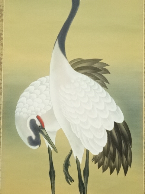 鵜図】春晃 2527 鵜飼い 掛け軸 肉筆 - 絵画