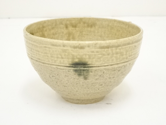 N389 加藤十右衛門 造 黄瀬戸 彫文 茶碗 共箱 茶道具 道具 ] - 道具 