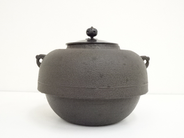 【お買い得！】　★ 人間国宝 高橋敬典 ★　腰霰釜　姥口　茶釜　共箱　茶道具　敬典作