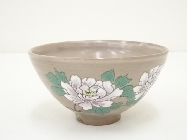 道具 ] - 道具 萬古焼 山田耕作造 盛絵花図茶碗（共箱） | ネット 