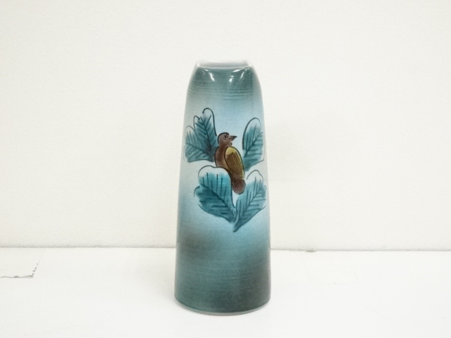 朝蔵与成 色絵草花ノ図 花器 花瓶 道具 ] - 道具 九谷焼 浅蔵与