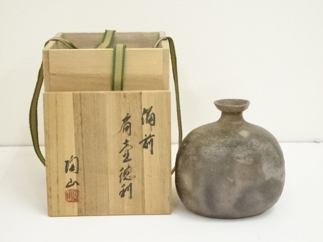 道具 ] - 道具 備前焼 森陶山造 扁壷徳利（共箱） | ネットショップ圭 