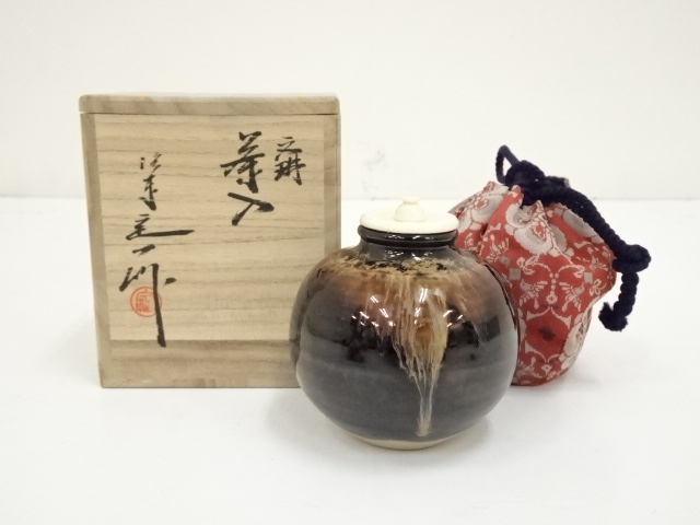 道具 ] - 道具 桶谷定一造 文琳茶入（仕覆付）（共箱）□z | ネット 