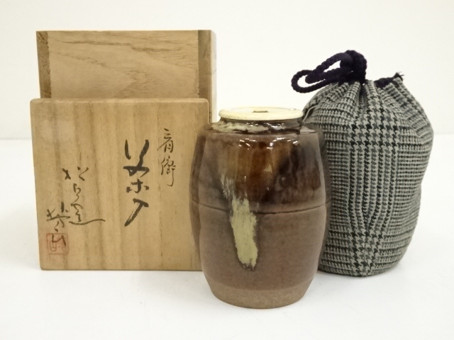 道具 ] - 道具 萬古焼 佐久間芳山造 肩衝茶入（共箱） □z | ネット 