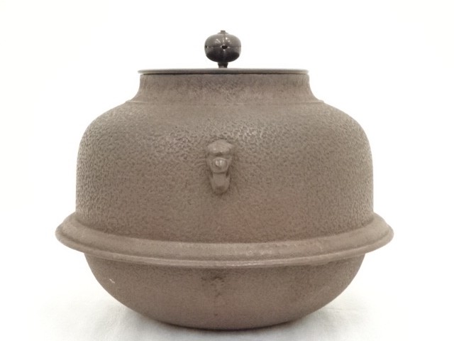 釜師 佐藤浄清 作 裏鏊釜 替蓋添 端立付 共箱 茶道具 茶釜 【公式通販】