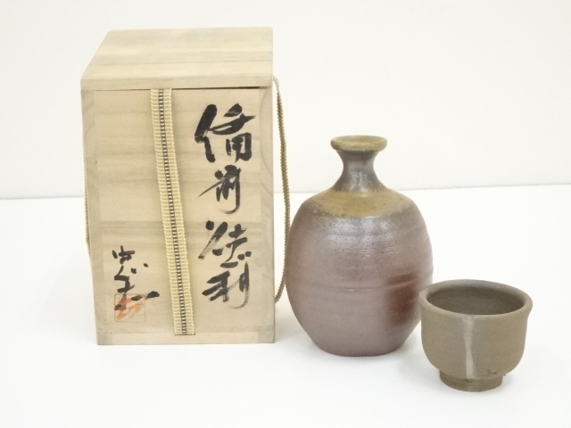 パープル】 備前 志野 コラボ 壺 藤原 一門 壺 ?