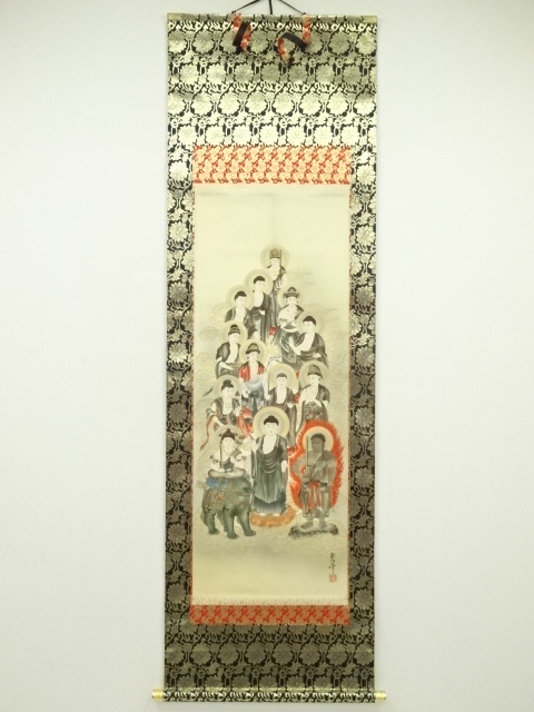 掛け軸 掛軸 坂東三十三 やすかっ 仏画 共箱あり 014