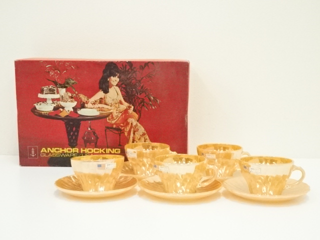 道具 ] - 道具 ANCHOR HOCKING アンカーホッキング カップ&ソーサー5客 