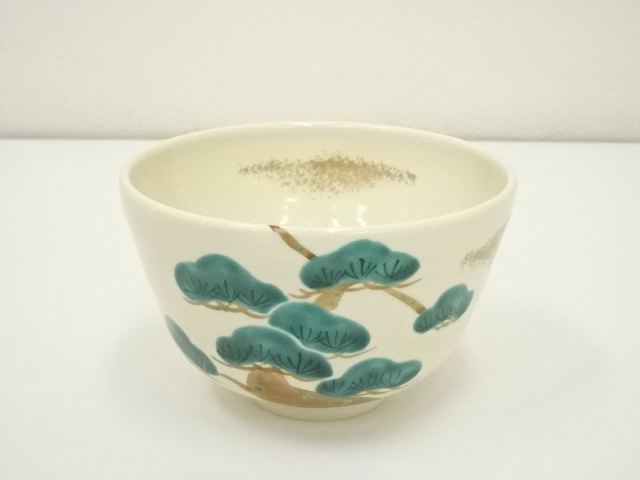 押小路窯 庄左ェ門 茶碗 色絵 「 雪椿 」 押小路焼 茶道具 抹茶碗 美 