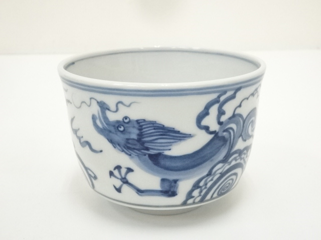 道具 ] - 道具 京焼 紫翠窯 西村徳泉造 染付雲龍茶碗（共箱） | ネット 