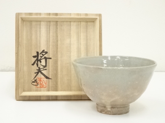 美術品・アンティーク・コレクション 萩焼 泉流山窯 吉賀大眉 茶碗 共箱 栞
