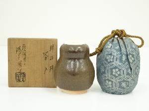 茶道具 膳所焼 茶壷 飾り壷 おお 共箱 φ19.2cm(LC630)