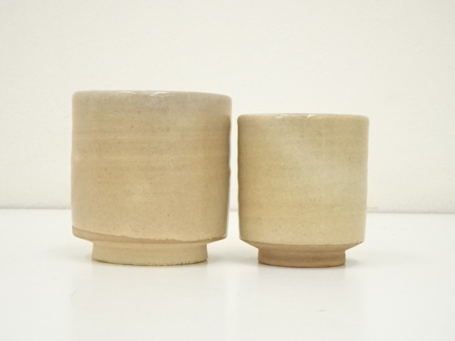 ☆楽瓷）真作保証　１３代坂田泥華　萩湯呑 道具 ] - 道具 萩焼 十三代 坂田泥華造 夫婦湯呑（共箱） | ネット