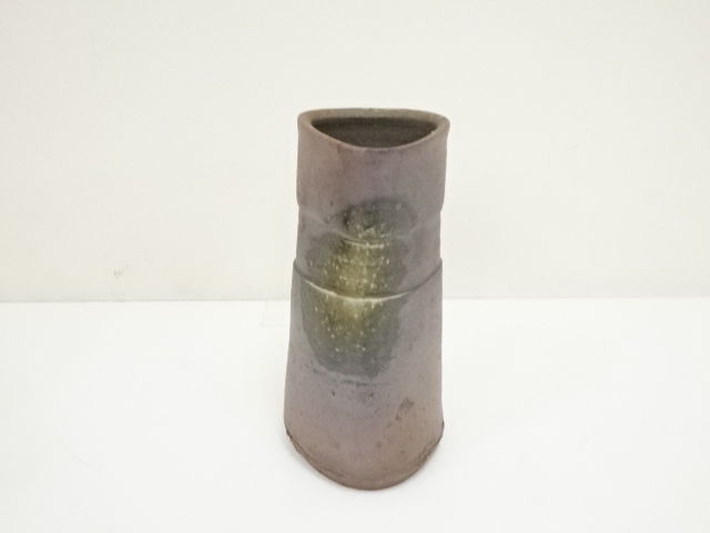 花入14】備前10 山本雄一 高さ25.5㎝ （閑】備前焼 小林良巳造 花入 窯 