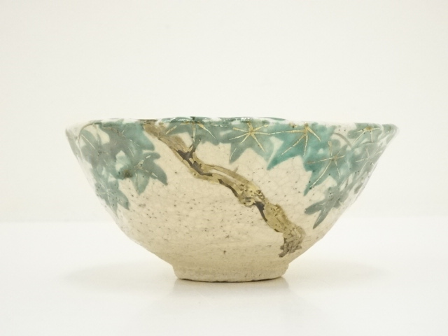 佐久間芳丘 作 松古窯 絵唐津 銘「 蓬来路 」抹茶 茶碗 茶道具