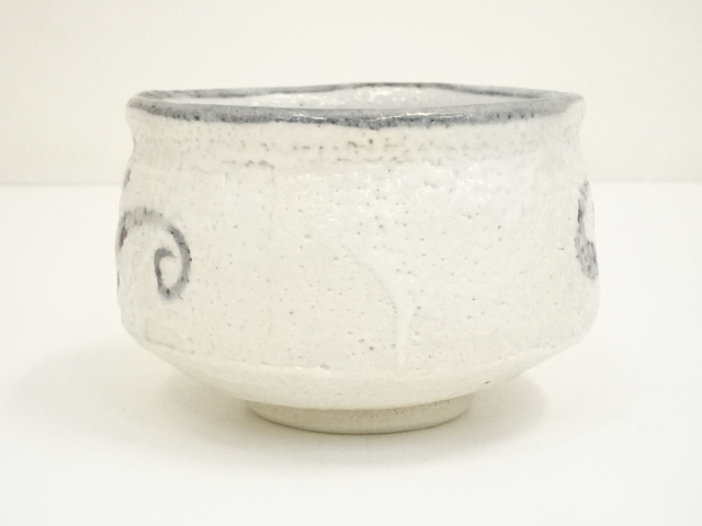 茶碗 鼠志野 志野 茶碗『野中春清 造』共箱 茶道具 造 野中春清 志野 