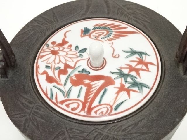 ン 大人気 新品 ノ 松地紋 高橋敬典 釜師 人間国宝 M3116 銚子 共箱 