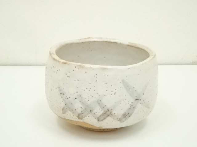 372『志野 筍 茶碗』 /骨董品 古美術 古道具 アンティーク 絵志野茶碗 