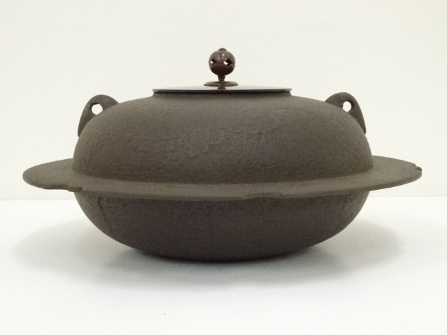 道具 ] - 道具 釜師 橋本辰敏造 桐紋透木釜（釜鐶付）（共箱 - 工芸品