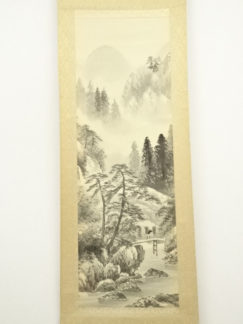 骨董品 石原春秋の風景画 「山水」鑑定書付 - 絵画