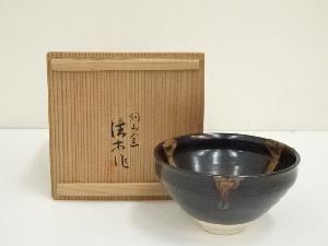 花瓶□灰釉 木器窯「田中和人作」中国漢口 花器 丸壺 共箱 骨董品 古 